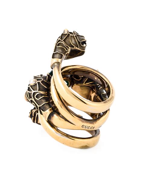 gucci snake ring green